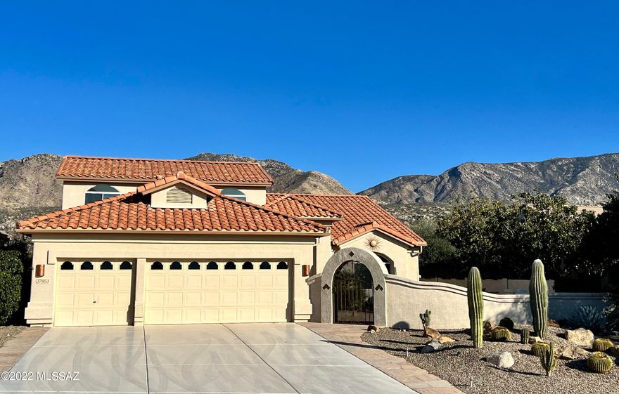 We're Proud to Present an Upgraded Durango with Pool, Spa & Panoramic Mountain Views. This 4 Bedroom + Den / 3 Bathroom / 3,452 SF / 3 Car Garage Home is just the place to call home! Pride in Ownership! Front courtyard with custom gates. Living room & Dining room. Custom ''Wall of Windows'' with Mountain Views has remote window silouettes. Kitchen has Quartz Counters, newer appliances, new induction cooktop, abundance of cabinets & large island. Owner's Suite with slider. Owner's Bathroom with walk-in closet. Den/Office. Guest Bedroom with murphy bed system & Bathroom on 1st floor. Upstairs 2 bedrooms with bathroom. Laundry room with utility sink. 3 Car Garage with utility sink. Covered Patio with retacting awning. Gas Kiva & Built-in BBQ. Pool & Spa to enjoy everyday with mountain views.
