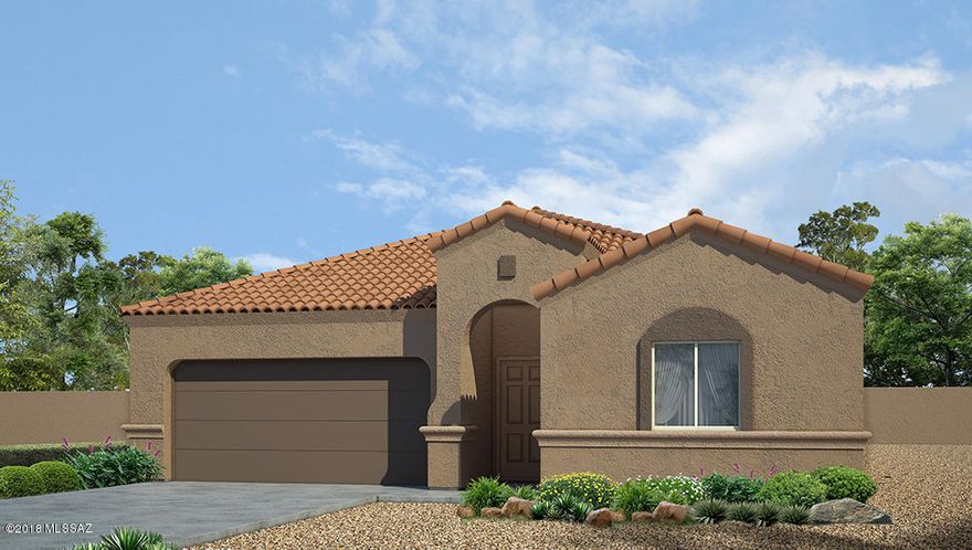 Saguaro Bloom Block 3 is going fast! This is our new Prato Plan. 3 bedrooms, 3 full baths plus dining room and a den with with a large kitchen island. This home has been upgraded to include granite slab countertops, birch cabinets and 20 x 20 ceramic tile in all the right places.  Plus a finished garage and covered patio.  Brand new construction Energy Star Qualified Home - with a builder warranty.  Currently under construction - this home will be ready mid-September 2018.