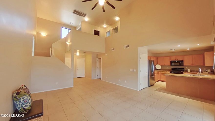Gorgeous 4BD / 2.5 BA / 2 Car Garage two-story home with partial mountain views and NO DIRECT NEIGHBOR BEHIND.  Located in Los Arroyos community this 1590 sqft features a Great room concept with high ceiling that opens to kitchen with GRANITE COUNTERTOPS, plenty of cabinetry space, recessed lighting, all appliances and breakfast bar. Master suite located on the main floor and additional3 bedrooms and guest bath located upstairs. Ceramic tile flooring in a great room, kitchen and bathrooms. BRAND NEW CARPET in bedrooms and stairs. Relax and enjoy your afternoons in the good size backyard with no rear neighbor, Screened-In porch, pavers, RAMADA and fire pit.  SUN SHIELD SCREENS in all windows, NEW GARAGE DOOR , 5 YEAR TERMITE WARRANTY, LOW HOA. Great location,short distance to the community park, close to shopping and easy access to I-19 & Old Nogales HWY. All around a great home that is perfect as primary residence or investment