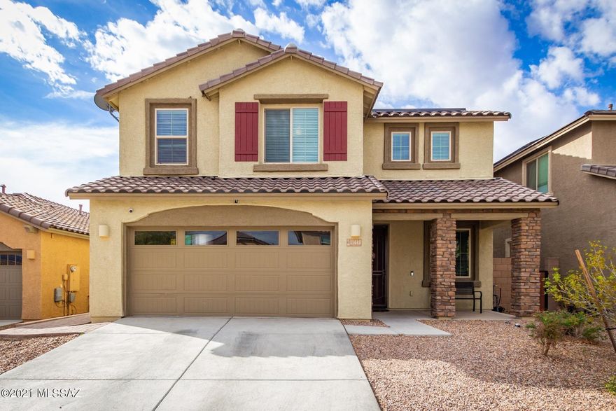 Sellers will entertain offers between $369900 - $379900.  Come check out this beautiful 5 bedroom 3 full bath home in Mountain Vail Estates.  This home offers N/S exposure, a full bed / bath downstairs, whole house water softener, upgraded tile countertops and surrounds in every bathroom, granite countertops in the kitchen with upgraded raised panel cabinets and 42 inch uppers.  Want a place to hang out with the family?  This home offers a formal living area, large great room, loft and BEAUTIFUL backyard!  The backyard offers an extended paver patio area, faux grass with putting green, and large pool with the privacy of state land to the rear!