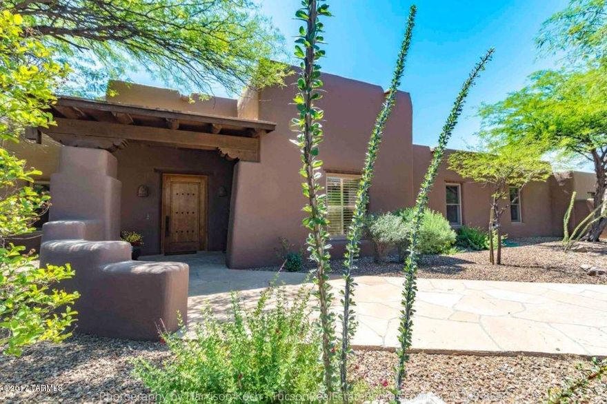 Price range $788,888-$888,888 ~ A RARE OPPORTUNITY!Experience the drama of a unique authentic old world mud adobe hacienda in Tanque Verde Valley w luxury amenities/private gated compound -3.3 acres-architecturally designed for max efficiency,non-toxic,fireproof,dual cooling,excellent thermal performance. Main house w casita,jacuzzi & pool  w flowing rock waterfall indoor/expansive outdoor living at it’s best w solitude/privacy of Catalina/Rincon mts, clear air, magnificent sunsets, hiking, horse trails,biking.Unlike most adobe, 21 ft.soaring ceilings,trestle-wood floors,Saltillo tile,flagstone floors, Vega beams,fireplaces,gourmet kitchen, brushed alder wood cabs.& amp;doors, exercise Rm,French doors,wood shutters, courtyards,saguaros,Large casita w. Kit+atrium, cedar closets +Offc/Br.