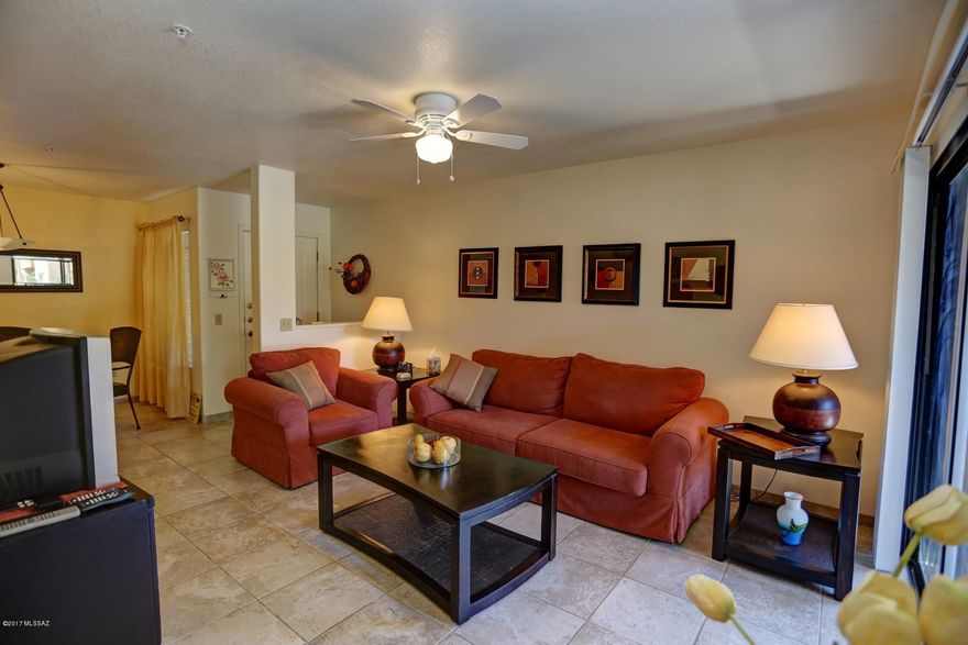 Lovely 1 bedroom, 1 bath, ground floor unit with private patio. Nestled in desirable Veranda at Ventana gated Resort Community. Tile floors throughout with carpet in the Master bedroom. All appliances convey with the sale. Enjoy the mountain and sunset views.  Conveniently located to Hiking, biking and shopping within walking distance. Amenities include: Two heated pools and spas, volley ball court, exercise room and club house. A Great place to live!
Adjoining unit #30107 is back to back and available for Purchase as well.
Furnishings available by a separate bill of sale.