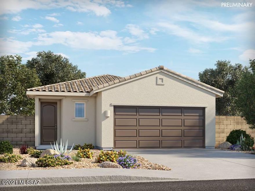 Brand NEW energy-efficient home ready April 2021! This 3 bedroom, 2 bath, single-story home has a fabulous open floor plan with a covered patio. Espresso cabinets with cream/black granite countertops, Travertine-look tile flooring and warm grey carpet in our Crisp package. Set against the stunning backdrop of the Rincon Mountains, this community is located within the highly desirable Vail School District and offers easy access to the 1-10 and major employment centers. Known for their energy-efficient features, our homes help you live a healthier and quieter lifestyle while saving you thousands on your utility bills.