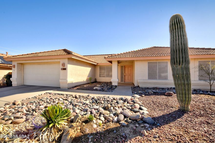 This welcoming single-family home offers mountain views and a large backyard with a refreshing pool and covered patio, a great place to relax or entertain. Inside, high vaulted ceilings create an open feel in the spacious living and dining areas. The kitchen features a gas range, plenty of cabinets, ample counter space and opens to the breakfast nook and family room, a great space for casual gatherings. The large primary suite includes dual vanities, a walk-in shower, and a generous walk-in closet. Two additional bedrooms share a guest bath with a tub/shower combo, and there's also a convenient powder room. A fully fenced front yard including a private gate and the two-car garage provides extra storage. Great northeast location close to shopping, dining, parks and hiking.
