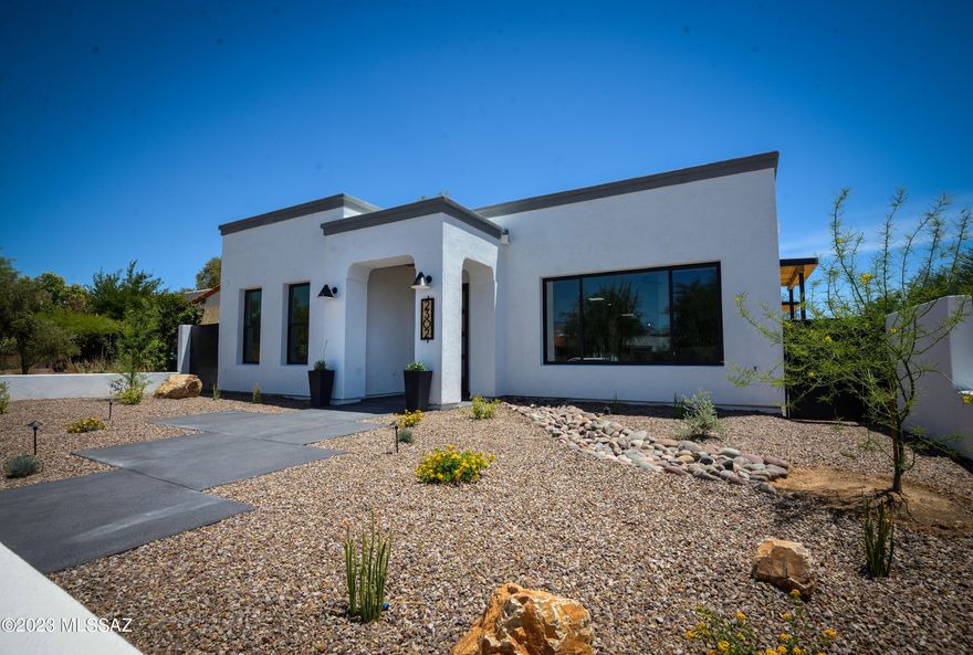 A rare brand-new construction beauty located in classic Sam Hughes! Corner lot, 3 bed 3 bath in the main house, 1&1 in the attached casita. Impressive entry. 10 foot ceilings, large Andersen windows & doors. Flex room and split bedroom floor plan. Oversized insulated 2 car garage, pre-wired for EV. SS Miele refrigerator & dishwasher. 36'' Monogram dual fuel range. Custom kitchen cabinets. Host your ideal party with a full size wine fridge. Under-counter microwave drawer. Color changing LED lighting to brighten the party in the open kitchen and dining room leading to a BBQ patio for indoor/outdoor dining. Large kitchen island w/quartz countertops. Enjoy the 2 way fireplace while grilling on your built in BBQ kitchen. Toto toilets. Absolutely must see property. Owner/Agent