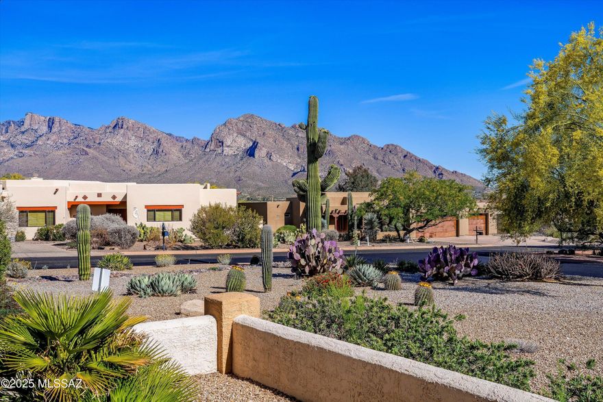 Located in a coveted Canada Hills Est .a  gated golf community in desirable Oro Valley close to trendy restaurants & breweries.  Nestled on a premium corner cul-de-sac lot. Rare opportunity  to own a hm. this price in the Estates!  Courtyard entry is the perfect spot to enjoy Mtn. views. Flexible plan w/multi-function living options. Centrally located kitchen w/granite counters, dbl. oven, & Lrg. Island joining gr8 Rm. opening to lush rear yard w/sparkling pool, fruit trees, grass & Mtn. Views.  Further enhance rear mtn. views by selectively trimming trees & creating adtl. seating area.  Expansive primary suite, dual closets,  Jacuzzi tub, & walk-in shower. Extended depth 3 -car Evap cooled garage w/storage. Roof 6months old, HVAC & H20 heater replaced, soft H20 .
