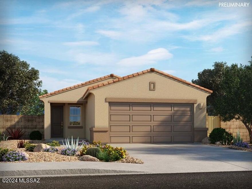 Brand new, energy-efficient home available by Jun 2024! The Carnival floorplan in Marana, Arizona offers an open concept plan with 3 bedrooms, 2 bathrooms, and a 2-car garage. Divine Design Collection, Refrigerator, Washer, Dryer and Blinds Included. This family-friendly community is located within the highly sought-after Marana Unified School district and offers residents a wide variety of amenities, activities, and events to fit every lifestyle. We also build each home with innovative, energy-efficient features that cut down on utility bills so you can afford to do more living.*  Each of our homes is built with innovative, energy-efficient features designed to help you enjoy more savings, better health, real comfort and peace of mind.
