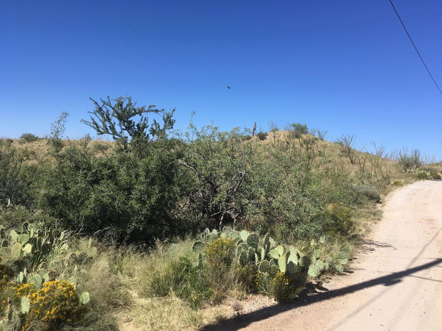 Natural desert - rolling terrain - road frontage - area of site built custom homes.