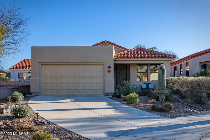 Located in the highly sought after gated community of Vactor Ranch (the former site of The Rancho Del Rio Guest Ranch and later the award winning restaurant The Tack Room) this home sits within a boutique enclave of only 126 homesites, complete with a centrally located clubhouse, heated swimming pool and spa, and seamlessly integrated common areas and sidewalks, all coming together to enhance this idyllic and desirable community. Privately situated at the end of a tranquil cul-de-sac, this impeccably maintained and thoughtfully updated 1,813 square foot, 3 bedroom + den and 2 bathroom Miramonte-built home possesses a refined fit and finish felt immediately upon entry (see attached 2021 & 2022 improvements sheet). The open floor plan offers effortless flow from room to room, with the living, kitchen, and dining rooms being the primary activity points of the dwelling. Upon entry, the view extends into the great room giving the space a sense of lofty expansiveness, while allowing natural light to sweep in and the eye to move past the sliding glass doors, out onto the private and curated rear courtyard. 

Complementing the home's warm wood tones, are the comfortable and stylish interiors, creating the ideal backdrop for the individual design sensibility. The kitchen, complete with updated appliances, natural wood cabinets, fitted with oil rubbed bronze hardware and warm granite countertops, flanks the dedicated owner's suite and additional guest bedrooms, creating the perfect balance of living space for winter visitors, or full time residents alike. 

The sumptuous owner's suite is sequestered on the Southeast end of the residence, with scaled windows allowing soft Southern natural light to spill into the space, while also providing direct access to the intimately-scaled rear yard. Located just off the entry, the den/office with a stunning view of the Catalinas is easily utilized as an overflow guest space when needed, while the private and dedicated secondary bedroom suites are spacious with generous storage and natural light. 

Sun filled days await in the private rear yard, designed by award-winning landscape architect Philip Van Wyck, whose work has been featured in Tucson Home and Garden, Phoenix Home and Garden and Sunset Magazine, which includes a covered and ventilated seating area, designed to extend the home's square footage, while blurring the distinction between indoor and outdoor spaces. Ringed with Baja river rock, the center of this calming oasis is the Blue Thumb Zenshu Slate fountain, attracting butterflies and hummingbirds, while accentuating the home's effortless blend of laissez-faire.

Located on the East end of the Catalina Mountain range, Vactor Ranch is conveniently located near shopping plazas, fine and casual dining, Udall Park, recreational activities such as Sabino Canyon, as well as proximity to hundreds of miles of hiking, cycling and horseback riding trails.