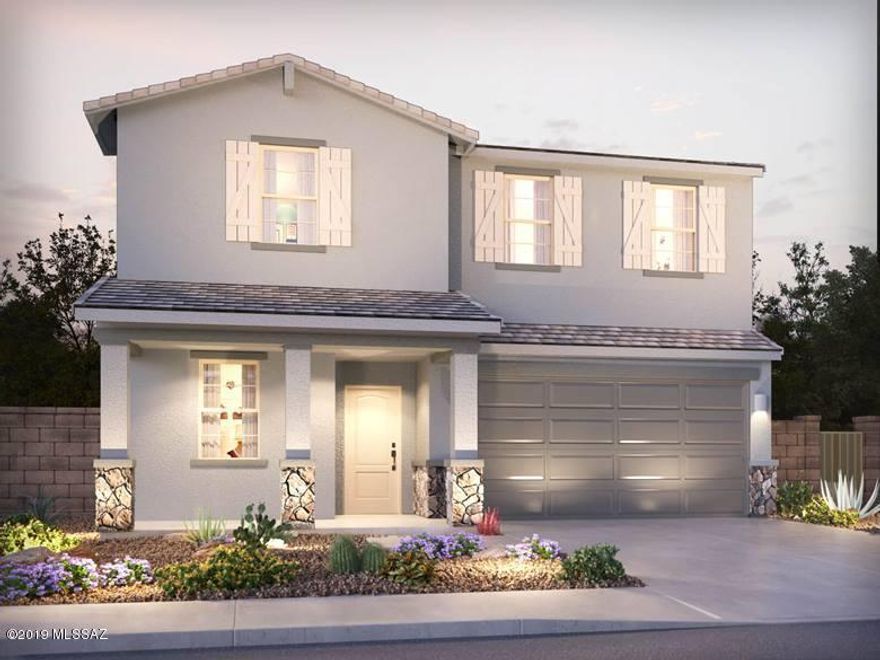 Brand NEW energy-efficient home ready Oct-Nov 2019! Marble plan extensive great room, den, and outdoor patio. Upstairs you'll find four spacious bedrooms as well as a private game room, perfect for a family living area. Refined - 42'' Sonoma Espresso Kitchen Cabinets, Whisper White Garnite Countertops, Verona Hills carpet in bedrooms only and 8x24 Albero Bosco Tile. 4x16 Fawn staggared kitchen backsplash, Laundry white base & upper cabinets, ceiling fan prewires at all livable locations, Trans Globe Oil Rubbed Bronze dining/nook and 2 trans globe pendants. undermount sink, Dover white interior paint and Phone/TV outlets in all liveable rooms.
Garage door Openers, ceiling fan prewire at rear patio. Tribute at
Gladden Farms, located in the highly sought after Marana Unified School District. With the amenities built into this master-planned community you will never
want to leave. Enjoy access to recreation for all ages, from the splash pad sure to please the little ones, to the sport courts and fields popular with older kids.
Known for their energy-efficient features, our homes help you live a healthier and quieter lifestyle while saving you thousands on your utility bills.
