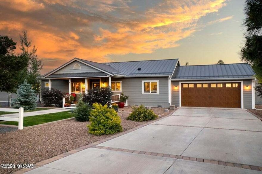 Thoughtfully designed CUSTOM home on HORSE PROPERTY with NO HOA on .83 acre lot, near Rainbow Lake! Mountain charm meets OPEN concept floorplan with TWO primary Suites & guest bedroom/bathroom in the main house (1944 sqft) PLUS additional guest house (480 sqft). Perfectly suited for hosting and entertaining, this split bedroom floor plan boasts T&G hand stained ceilings, open kitchen with staggered white cabinetry, stainless steel appliances including refrigerator, center island with barnwood accents, quartz counter tops & designer lighting! The great room features LVP wood floors, large dining area, flex space & fireplace with stacked stone. The expansive front & back decks plus free standing ramada provide outdoor living in the beautiful seasons. Additional outdoor features include: ~Bocce Ball Court ~Horseshoe Pit ~Extended Pavers ~Fruit Trees ~Plantings ~Real and Artificial Grass ~OVERSIZED two car garage ~Custom Fencing with metal accents ~Tuff Shed storage ~Additional carport or covered patio ~Parking for 8-10 cars ~Zoned for HORSES
GUEST HOUSE with kitchenette, 1.5 baths and a bunk room! Truly a TURN KEY hidden GEM! Will not LAST!