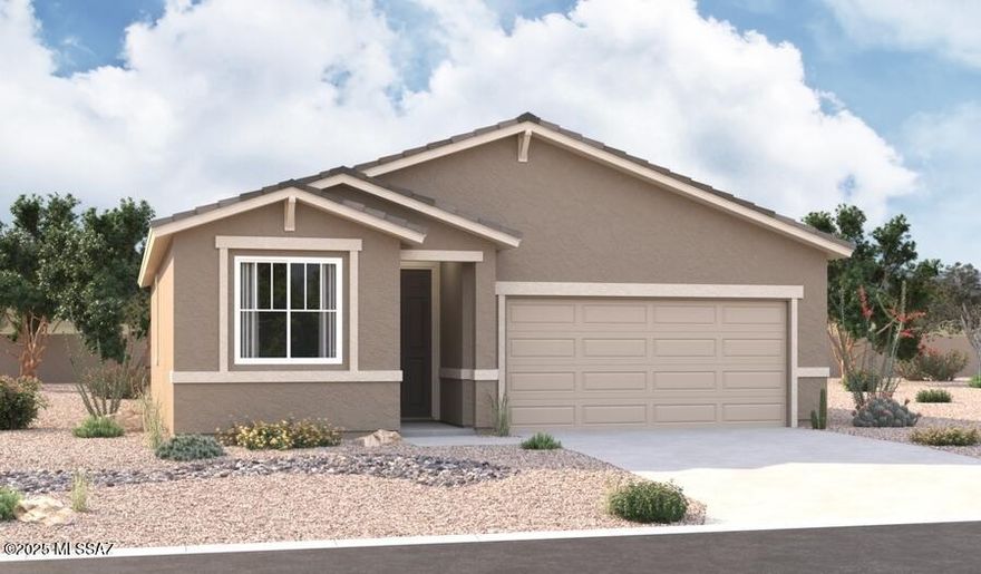 Highlights of the ranch-style Juniper plan include an impressive kitchen with a roomy pantry and sizable island, an open great room and a relaxing covered patio. In addition to two generous bedrooms with a shared bathroom, an elegant owner's suite boasting a spacious walk-in closet and a private bath with double sinks is included. A central laundry, convenient mudroom and 2-car garage complete the plan.