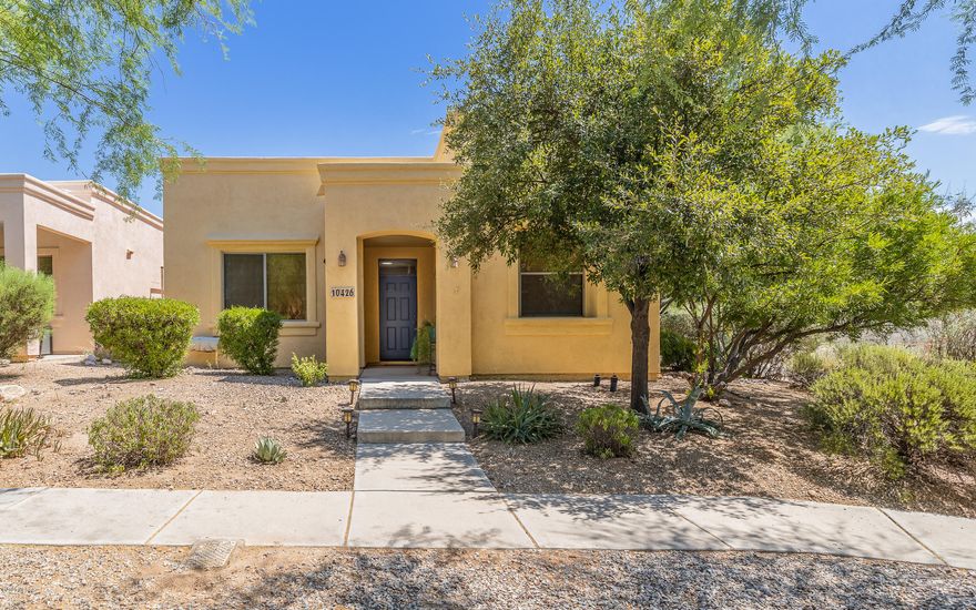 Beautiful home in the heart of Civano.!Original owner. 2 Bed, 2 bath + Den.  Colored concrete flooring throughout, carpet in bedrooms. Sola tubes for lots of natural lighting. His and hers closets in the master bedroom. Master bathroom vanity features tiled countertop. Newer HVAC and water heater. Mature landscaping with flagstone walkway. Close to community pool, parks and neighborhood center. Great home at a great price!