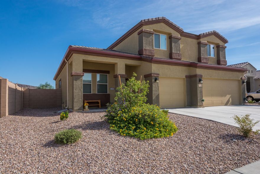 This gorgeous home built in 2018 on a premium lot backs up to open space with lovely views of multiple mountain ranges from inside and out is a must see and better than buying new.  Inside, you'll love the high ceilings, open floorplan & modern color palate. Lg greatroom opens to the generous dining area & fantastic island kitchen featuring granite counters, SS appliances, rich maple cabs & farmhouse sink. Spacious formal living and dining rooms, full bedroom and bath downstairs.  Fabulous upstairs loft is ideal for media room, den, office, play area, etc. Expansive master suite has dual sinks, walk-in shower & large walk-in closet. 3 addl bedrooms, full guest bath, 3-car gar, tankless H2O heater and wonderful commty amenities!  Huge backyard has terrific covered patio and extended pavers.