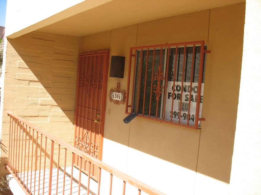 Clean, light, airy condominium in a convenient Central location near UofA, shopping and restaurants. Move In ready. Upstairs unit has Catalina Mountain views and backs up to Richland Heights subdivision giving it a rural feel. Newer ceramic floors, paint and hot water heater. Maytag Washer and Dryer in the laundry room which includes shelving and storage. Balcony patio across northern side. Master bedroom has access to balcony patio. Spacious rooms and large closets.