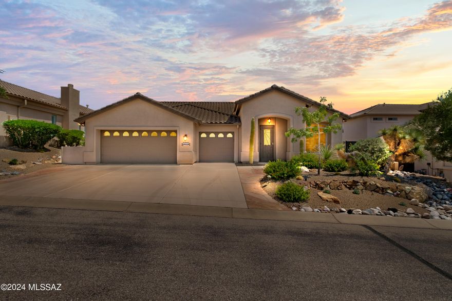 SPECTACULAR panoramic Catalina mountain views and uncompromised privacy from this updated, upgraded Cheyenne model home (3 Bedroom / 2.5 Bathroom / 2,631 SF / 3 Car Garage). This highly energy-efficient home is your oasis. 
With an oversized .22-acre lot, this sanctuary backs up to over 100 acres of natural open space and golf course property, ensuring no buildings or homes behind you. 

The heated spool with built-in water feature adds to the milieu, while new landscaping and new irrigation throughout the property keep it low-maintenance. 

The new remote-controlled exterior roller shade expands your outside enjoyment options for entertainment or private time. 
 
This highly energy-efficient home has 2x6 construction, Low-E glass, solar tubes, gas fireplace, newer hot water heater and LED lighting throughout. BRAND NEW furnaces and a/c units with 5 years of PREPAID maintenance provide years of worry-free living.  
 
For those who need more garage space, this house has it!  A 3-car expanded garage with epoxy floor and cabinet storage. A new garage ready refrigerator with freezer completes the package.
 
Newly fully remodeled bathrooms.  All bathrooms have Cararra marble counters and dual flush toilets.  Guest bath showcases an enlarged walk in shower with rain head and hand held shower wand.  The owners spa like bath includes a huge walk in shower with rain shower head, hand held shower wand and large soaking tub.  His and her large walk-in closets offer ample storage.

An updated kitchen has granite countertops and newer stainless steel appliances including a gas cooktop with a custom vent hood. 
 
This home is truly move-in ready. All furnishings available on separate bill of sale.