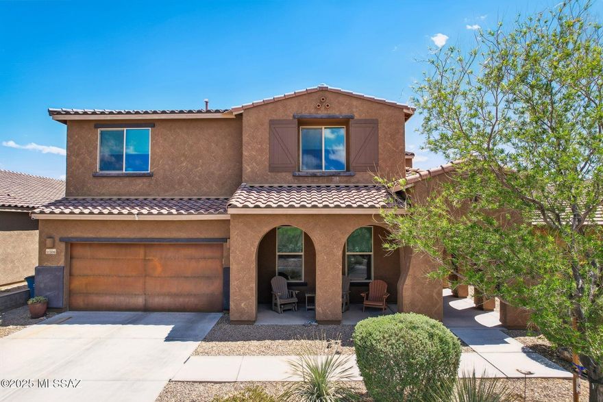 Dream home in a quiet, gated Oro Valley neighborhood! Watch your kids play at the park across your front porch. Enjoy the family-friendly vibe, spacious floor plan with a playroom off the kitchen, large, upgraded kitchen, and roomy bedrooms with plenty of closet space. East-facing backyard. Cool off year-round in the pool, safely fenced for little ones. Tile and LVP flooring make upkeep easy. You're within walking distance to top-rated schools, close to Oro Valley restaurants, hospitals, and golf courses, and just minutes to Tucson and I-10, direct access to open desert and trail access, perfect for hiking and biking. Extra garage space fits large vehicles and storage. Low maintenance living in a location that has it all!