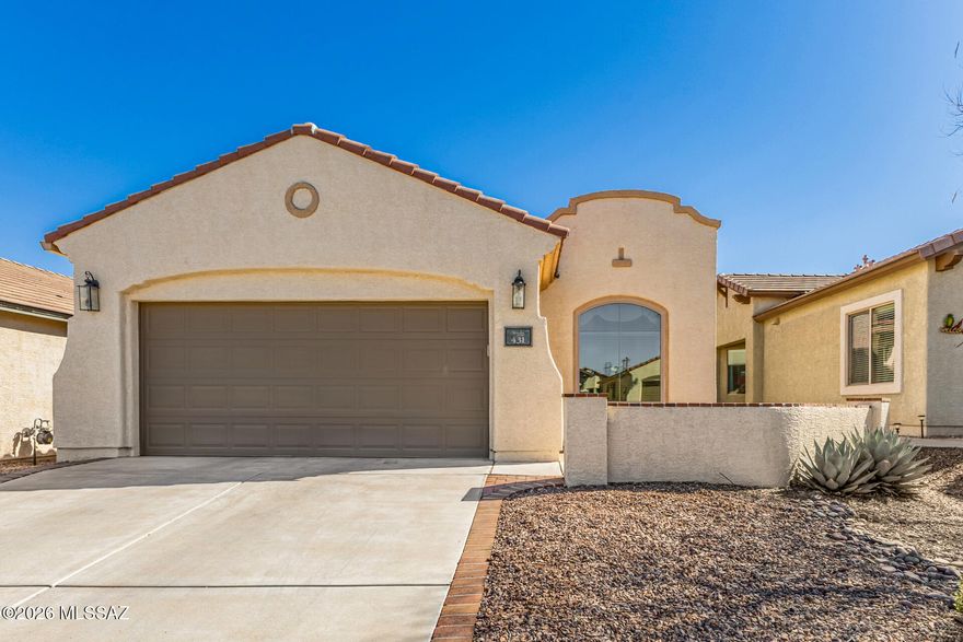 Find your ideal haven in the active adult Sonora at Del Webb! This charming home offers 3 beds, 2 baths, 2-car garage, & a desert landscape. The inviting interior features tons of natural light, tall ceilings, designer paint, and tile flooring w/soft carpet in all the right places. You'll love the open layout, which perfectly balances privacy & connectivity! The eat-in kitchen boasts built-in appliances w/gas range, solid-surface counters, a pantry, recessed lighting, ample wood cabinetry, a breakfast bar, and  breakfast nook. Large main bedroom has a bay window, a walk-in closet, and a private bathroom for added comfort. If you want to relax or enjoy BBQ, the backyard awaits you with an extended paver-covered patio! Resort-style Community amenities! SOLD TURN KEY FURNISHED! WELCOME HOME!