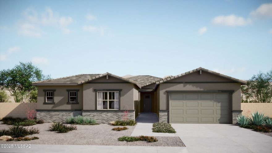 Gorgeous Mint plan with Ranch elevation. This exquisite home showcases 3 generously sized bedrooms and 3.5 stylish baths, offering spaciousness and comfort. The upgraded Gourmet kitchen is a true masterpiece, featuring gas cooktop, granite counters, center island & large walk-in pantry. The open floor plan is perfect for entertaining, with a 12' centered sliding glass door that leads to a private backyard. The Teen room & Flex room provide additional space for relaxation or recreation. Includes 4-car tandem garage, gas BBQ stub-out, Washer/Dryer, Refrigerator & blinds. PHOTOS ARE OF MODEL HOME.