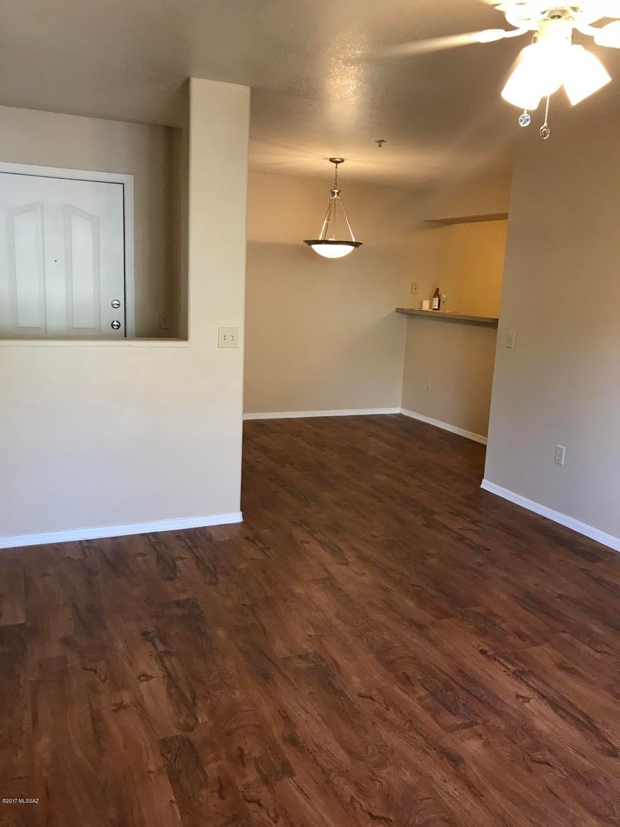 Spacious and open one bedroom with plan Vinyl Plank flooring throughout- NO carpet!  private patio with storage room, Washer and Dryer in unit, LOTS of closet space throughout! Including linen closet, walk in closet in the bedroom, and a walk in pantry. Veranda at Ventana is a 24-hour gated access community with 2 resort style pools, fitness center, in close proximity to shopping, dining, hiking and golf. Tenant occupied until 05/31/2026
