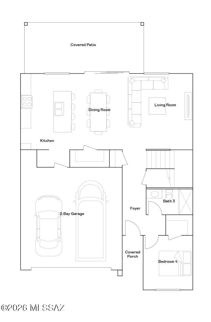 Upon entry, this new two-story home features a bedroom suite steps from a full bathroom, offering a flexible and secluded space. An open plan at the back of the home encourages simple transitions between a modern kitchen, an elegant dining room and comfortable living room. On the second floor, a versatile loft offers a convenient shared living area near two additional bedrooms and a generous owner's suite, complete with a full bathroom and walk-in closet. This home includes GE® stainless steal appliances, Rinnai Tankless Water Heater, prep for reverse osmosis, Quartz Countertops, 2'' faux wood blinds, LED lighting and so much more! As an added bonus, this home includes a washer and dryer.
