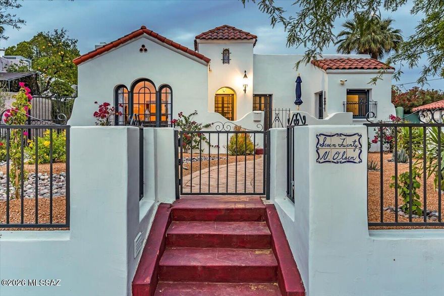 Timeless Sam Hughes Spanish Revival, built 1929, totally renovated 2022. This distinctive & charming home has immense curb appeal & sits on a large lot able to accommodate an ADU. Three bedrooms, three baths (two primary suites), living room with fireplace, dining room, huge family room opens to courtyard, updated kitchen w/ large dining area/2nd fam room option, small room adjoining kitchen is perfect for a desk/computer workstation. Notable features include two-car garage and large back yard w/ pool. Superb location just off 3rd St two blocks from Campbell, cannot be matched, nor the lovely historic character of the windows ,arches, wood floors, niches, fixtures & exterior details. ***Floorplan in photos & ''docs'' tab.