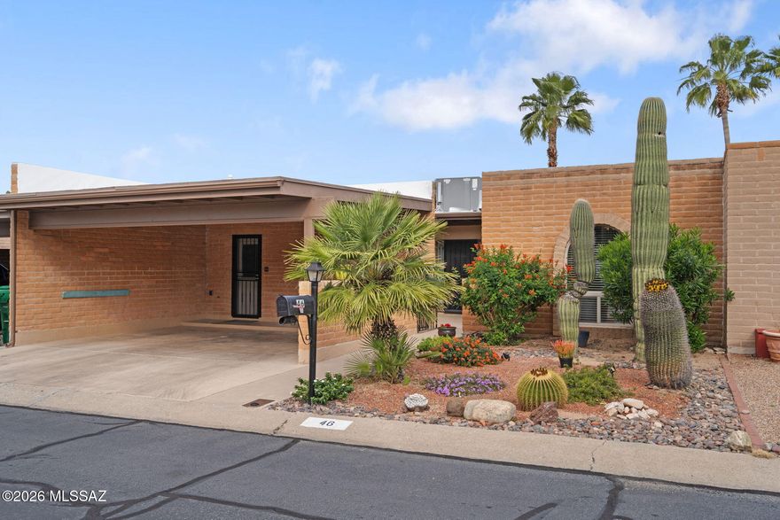 *Seller will consider offers between $340,000-$350,000* Welcome to this immaculate townhome in a prime Oro Valley location, convenient to amenities galore. Modern upgrades abound, starting with fresh interior/exterior paint and upgraded sliding doors, seamlessly connecting indoor and outdoor spaces. The remodeled kitchen and bathrooms shine with all new granite countertops, refinished cabinets, updated fixtures and lighting, tiled shower/tub, and some new appliances. Enjoy low maintenance living with no carpet anywhere! Freshly grouted tile flooring adds to the turnkey appeal. Popcorn ceilings have been removed, retextured and repainted. Outside, mature landscaping provides privacy, charm, and a serene desert backdrop. This move-in ready gem combines location and quality- an exceptional opportunity in the heart of Oro Valley. Please see attached list of improvements for more!