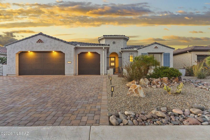 Range Priced: Seller will counter of accept offers between $775-825k. Set within the gates of Quail Creek Resort Community, this thoughtfully designed residence captures the ease and rhythm of resort-style living without sacrificing comfort or privacy. Built in 2023 and barely lived in, it offers a clean, modern feel with upgrades already in place, so you can step right into the lifestyle rather than spend time creating it.

The floor plan is both practical and flexible. Two spacious bedroom suites each feature their own private bath, giving guests or extended stays a true sense of independence. A generous home office sits apart from the main living areas and can easily convert to a third bedroom, media room, or additional guest space depending on your needs. Natural light carries through the open living spaces, creating an easy connection between indoors and out. The kitchen, dining, and great room flow together in a way that feels natural for both everyday living and casual entertaining. Every finish and upgrade was selected with longevity and simplicity in mind, making the home feel polished without being overdone.

Out back, the setting becomes even more compelling. With no rear neighbors, the yard offers a level of privacy that's increasingly rare in community living. The landscaping is complete and low-maintenance, designed for enjoyment rather than upkeep. A private spa anchors the space, perfect for quiet evenings or unwinding after a full day of activity.

Life here extends well beyond the home itself. Quail Creek is known for its energy and sense of connection, where golf, pickleball, fitness, dining, and an active calendar of events create a true lifestyle environment. Whether it's a morning round, an afternoon class, or an evening with neighbors, there's always something to step into, or step away from when you want your own space.

This is a move-in ready opportunity in one of Southern Arizona's most established active adult communities. Clean, modern, and complete, with the added benefit of privacy and flexibility, it's a home designed to adapt to how you want to live.