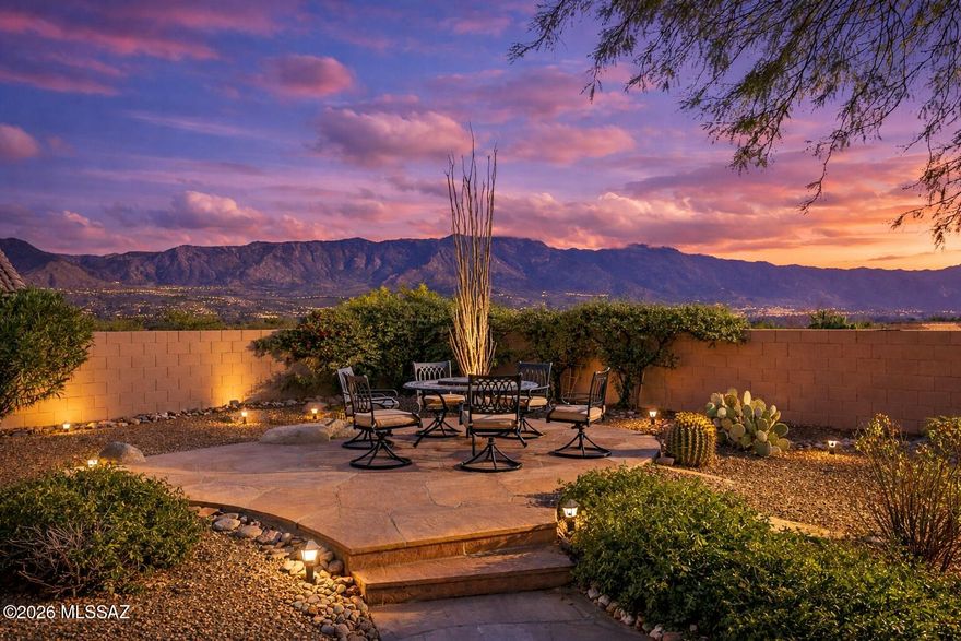 Don't miss the opportunity to own a home with one of the best mountain views you'll find in SaddleBrooke HOA1.    Recent updates to property include new primary shower remodel 2026, roof underlayment 2024, exterior paint 2024, new garage door system  2025, new AZ room 2023 & new front security door 2024. This stunning &  luxurious Sonora offers an open-concept floor plan with high ceilings & oversized windows that fill the home with natural light. Fully remodeled by an Interior Designer w/ custom cherry cabinets in the kitchen & custom glass french doors. Garage extends 4 ft w/ golf cart parking. 18'' porcelain tile throughout.  Room to build casita, golf cart garage or pool.  LA related to Seller. SaddleBrooke is an active adult award winning community in Southern Arizona.