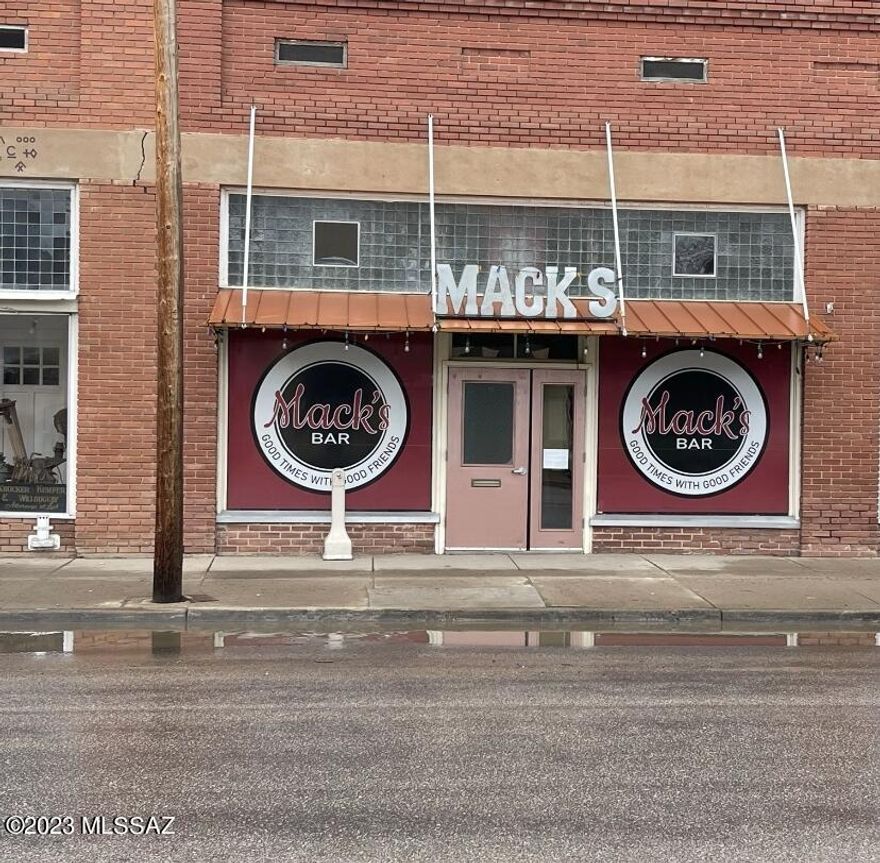 Thriving local Sports Bar in a historic building that has had many upgrades on the interior ! Great location in Historical Downtown Willcox. Fabulous granite bar top with ample stools for seating. Original hard wood floors, that make a great dance floor! Cozy little outdoor patio with tables and chairs, lighting , great smoking area for patrons. Sky is the limit for this place. All contents will convey with building/land sale, including the Class 6 Liquor license , pool table, indoor tables & chairs, patio furnishings, all beverage refrigeration units , ice maker, glass ware and some decor. The minute your handed the keys, your in business! Jukebox is a leased items, so not included. P&L info will be provide to serious buyers with proof of funds or pre qual. Agent is related to seller.