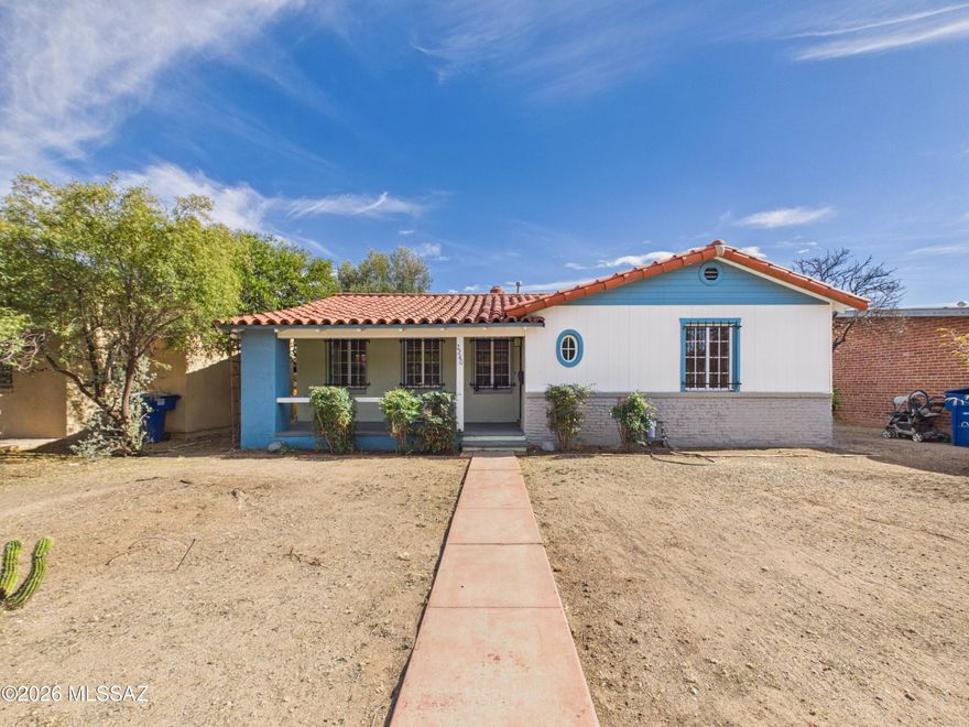 Built in the heart of Tucson, this charming bungalow in the sought after Sam Hughes neighborhood features a main residence plus a detached guest house ideal for extended living, guests, or rental income. Enjoy a private backyard with a refreshing pool, perfect for relaxing or entertaining. Just a short walk to the University of Arizona, this property offers both convenience and versatility. Short Term Financing with as little as 10% down is available.  Financing for renovations is also available.