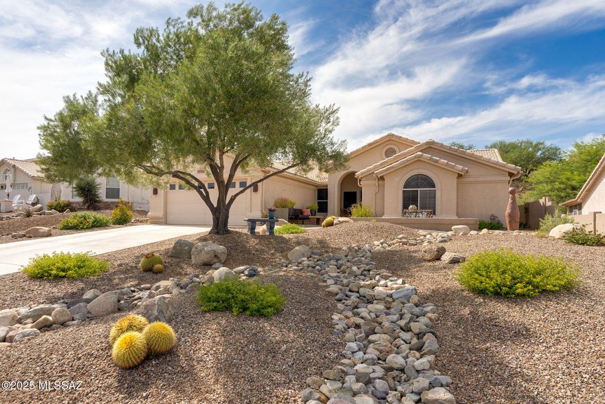 Welcome to this beautifully appointed 2BD/2BA+den Topaz model, offering 2,187 sq ft of stylish living space. Set on a premium lot with open space behind, this home blends comfort, functionality, and serene outdoor living. Step inside to find tile flooring throughout, plantation shutters, and a thoughtfully designed layout perfect for entertaining or relaxing in style.  The chef's kitchen features granite countertops, SS appliances and abundant cabinetry, ideal for culinary enthusiasts. Retreat to Owner's suite with all the modern comforts. Outside, unwind in your tranquil backyard oasis featuring a covered screened patio, elevated 7.5'x13' swim spa with decking. Ideal for peaceful mornings or entertaining under the stars! Located in Saddlebrooke, premier 55+ active adult community.