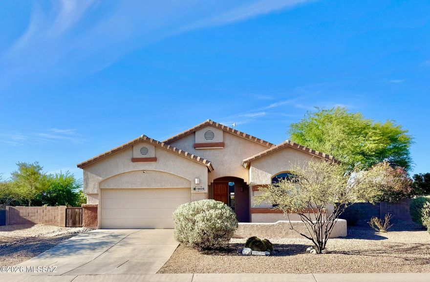 Save thousands with possible 4.99% VA assumption! The neighborhood and house you've been swiping to find is finally on the market! Convenient to I-10, Vail's esteemed schools and amenities moments away yet still a tranquil oasis away from it all. Large lot and no neighbors behind in this luxurious enclave. From the front entry courtyard, the north facing picturesque mountain views framed by expansive windows draw you through the spacious open concept living areas. High ceilings, bee-hive fireplace, and a thoughtful spilt layout grants ample space and luxury finishes to everyone. The chef's kitchen lacks for
nothing with quartz, high end appliances and miles of prep space with sightlines to the yard for a seamless indoor/outdoor entertaining lifestyle. A spacious primary/ensuite replete with dual vanities, separate makeup area and views that will start your day in peaceful style. Luxury, location, space, creature comforts... the only thing missing here is you!