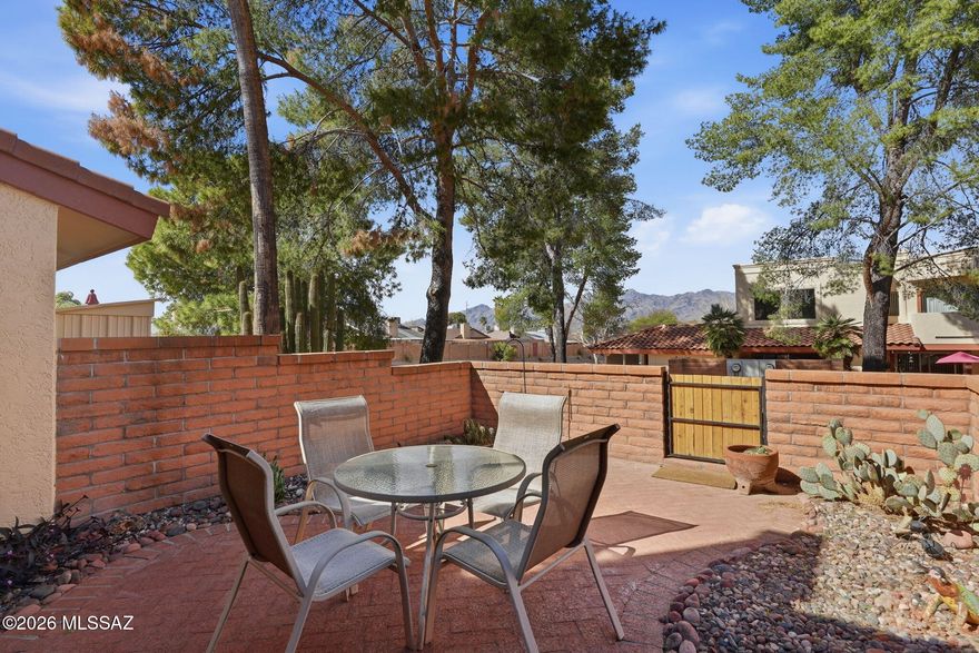 Enjoy easy Eastside living in this charming 2-bedroom, 2-bath condo designed for comfort and convenience. The bright, open living and dining area flows into a functional kitchen, creating a welcoming space for everyday living. The primary suite offers a private bath and relaxing retreat, while the second bedroom is perfect for guests, a home office, or hobby room. Step outside to a rare small private backyard--ideal for morning coffee or enjoying Tucson's beautiful weather. Residents also enjoy a community pool and spa, perfect for cooling off or unwinding. With its low-maintenance design and desirable lock-and-leave lifestyle, this condo is ideal for full-time living, a winter getaway, or an investment opportunity in desirable and convenient Coronado Ridge. $3600. monthly short term... ...rental is average monthly rental during high season.