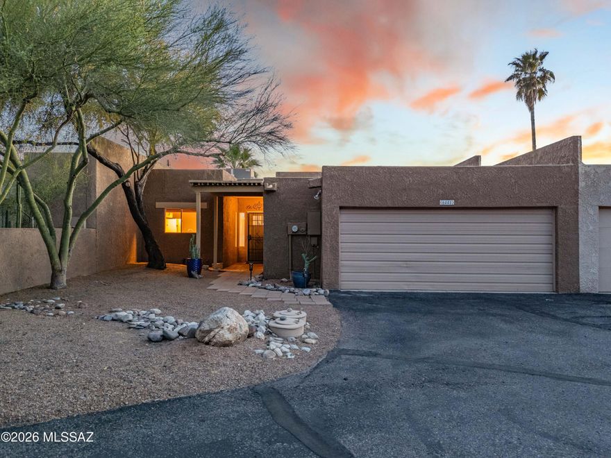 Situated in a prime location at the base of the Catalina Mountains and just minutes from La Encantada Mall, you will love this move-in ready townhouse! The stained concrete floors are gorgeous and make cleaning a breeze. All light fixtures have been updated giving this home a more modern aesthetic. The roof has been well maintained. Both rear slider doors have been replaced. The low maintenance backyard comes complete with a BBQ grill and gorgeous sunset views. The dishwasher and refrigerator have been replaced and all appliances will convey. All furniture is available in a separate bill of sale, making this property truly turnkey! In addition, the community features a sparkling pool, giving you the opportunity to take full advantage of the Arizona sun. Schedule your tour today!