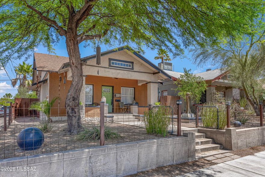 Built in 1915 extensively remodeled 2BR+den, 2BA home beautifully blends timeless character with modern functionality. The home has been thoughtfully updated to meet today's lifestyle while preserving the warmth and personality of the historic home.The beautifully redesigned kitchen features a functional layout, multiple pantry spaces, and smart storage solutions that make everyday living effortless. Updated finishes throughout complement the home's historic appeal, perfect balance of old-world charm and contemporary comfort.Spacious living areas, restful bedrooms (3rd bedroom currently being used as an office), remodeled bathrooms, and carefully selected upgrades provide peace of mind while maintaining the home's character. Desirable UofA location, close to downtown, dining, shopping.