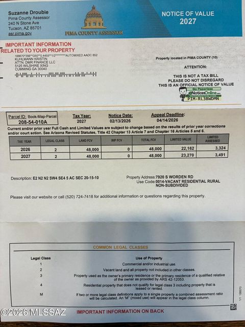 7920 S Worden Road Tucson AZ 85735