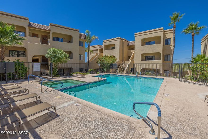 Welcome to the Catalina Foothills! This charming 2 bedroom, 1 bath condo offers the perfect blend of convenience and active desert living in one of Tucson's most desirable locations. Ideally situated near Catalina Foothills High School, premier dining, shopping, and everyday amenities, this condo also provides easy access to some of Tucson's best outdoor recreation. Enjoy the community pool and spa as well as nearby hiking and biking trails, golf courses, tennis, and pickleball while surrounded by beautiful desert scenery and views. Whether you're looking for a full-time residence, winter retreat, or investment opportunity, this Foothills condo offers low-maintenance living close to everything Tucson has to offer.