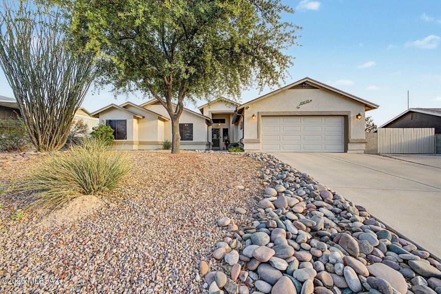 This property is a perfect blend of comfort and convenience. Perched high on an elevated lot , this property captures sweeping unobstructed views that make every sunset and sunrise feel extraordinary.  This property features  newer roof, paid off solar, long extended driveway for guests, RV or extra vehicles. To also include a side gate to pull your boat, another car, motorcycle or any toys through.  The garage includes a bonus storage area. The open floor-plan is warm and inviting  with skylights and high ceilings. The backyard is where this home truly shines. Enjoy the refreshing pool and soothing spa with plenty of room for the kids to play, Huge storage shed, rain bins, fruit trees and raised flower beds add charm to this resort style living backyard.