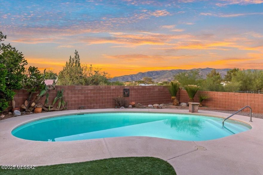 Range Priced. Seller shall accept or counter offers between $600k-$650k. Saddle up horse lovers, this one's for you! 3BR/2BA ranch-style beauty on 1.06 acres w/sparkling pool, horse facilities, arena & spacious workshop. Open, bright & inviting floor plan features newer flooring, granite kitchen w/breakfast bar, newer appliances & 2 cozy fireplaces. Primary suite offers French doors to patio, walk-in shower & custom vanity. Fully fenced w/dual entry gates, extended patio, turf, mature landscaping, & stunning Rincon Mountain views. Horse facilities include barn w/stalls, hay/tack storage + lighted arena/turnout. Solar, EV charger, oversized 2-car garage, 3-car carport & NO HOA! Close to Saguaro National Park, trails & top-rated Vail schools. Perfect blend of country charm & modern comfort. THE PROPERTY
> 1.06 Acre Horse Property 
> Spectacular Rincon Mountain Views
> Near Saguaro National Park East
> Oversized 2-Car Attached Garage
> 3-Car Detached Carport
> Detached Workshop/Garage
> 3-Stall Barn and Tack Room/Hay Storage
> Lighted Arena/Turnout
> Enclosed Yard with Sparkling Pool and Turf Grass
> Fully Fenced
> Dual Entry Gates
> Circular Driveway
> Top-Rated Vail School District
> No HOA

THE HOME 
> 1,940 Square Feet of Living Area
> 3 Bedrooms and 2 Bathrooms
> Solid Masonry Construction
> Granite Counters and Breakfast Bar in Kitchen
> Lots of Pull-out Cabinets
> Newer Kitchen Appliances
> French Doors to Patio from Primary Bedroom, Kitchen, and Family Room
> Two Wood Burning Fireplace in Great Room and Family Room
> Full-Length Covered Patio 
> Owned Solar and EV Charger
> New HVAC in 2023
> Aeroseal Vents in 2023
> New Mini-split HVAC in Family Room 2025
> Newer Flooring