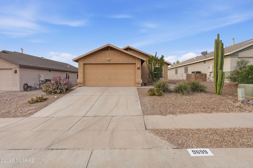 No Application Fees! Single level 3-bedroom, 2-bathroom Tucson home located in Mirabella offering a clean, open layout with updated finishes throughout. Laminate flooring runs through the entire home with no carpeting, complemented by vaulted ceilings, neutral paint, upgraded window blinds, and ceiling fans in each room. The living space connects naturally to the kitchen, creating a functional and open flow. The kitchen features granite countertops and backsplash, a breakfast bar, separate pantry, gas range, and a full appliance package. The primary suite offers vaulted ceilings, a walk-in closet, and a remodeled private bathroom. Washing machine and dryer are included. The backyard provides an open setting with mountain views, a covered patio, desert landscaping, and an orange tree. Located in East Tucson near Harrison Road and Golf Links Road, this home offers convenient access to nearby shopping, dining, and everyday services along with access to parks and outdoor recreation areas. The location provides a quieter residential setting with proximity to major roadways for commuting throughout Tucson.

All Denali Real Estate residents are automatically enrolled in the Resident Benefits Package (RBP) for $55.00/month which includes Renter's Liability Insurance, Credit Building to help boost the resident's credit scores with timely rent payments, up to $1M Identity Theft Protection, HVAC air filter delivery (for applicable properties), our best-in-class resident rewards program, and much more!