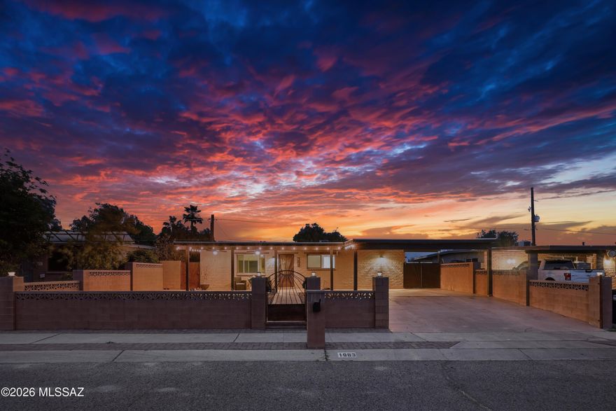 Recently refreshed and thoughtfully enhanced, this move-in ready Tucson home offers both comfort and value inside and out. The interior has been fully repainted, creating a bright, clean canvas. A refrigerator will be included at closing, along with a newly installed water heater--adding convenience and peace of mind for the next owner.  Step outside to discover a truly upgraded outdoor living experience. The front yard features low-maintenance turf, a recently added block wall for privacy, and an extended carport and patio that creates a welcoming entrance. In the backyard, enjoy expanded patio space perfect for entertaining, a custom fireplace for cozy evenings, and ample storage with two sheds--including a Tuff Shed. Wrought iron gates on both sides of the home provide added functionali ty and security.  With a blend of interior updates and standout exterior improvements, this property is ideal for buyers seeking a turnkey home with enhanced outdoor living and long-term practicality.