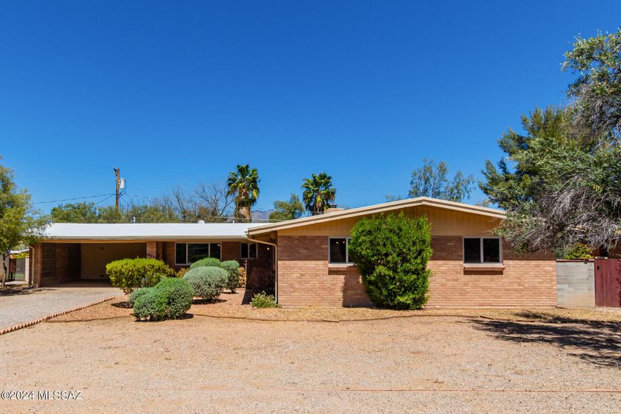 Beautiful mid-century home full of charm and character! This spacious 3 bedroom, 2 bathroom home features an enormous living room with a stunning oversized fireplace, perfect for relaxing or entertaining. Just off the kitchen, you'll find a large eat-in dining area that could also be used as a second family room or flex space. The layout offers plenty of room for gatherings and comfortable everyday living.

Enjoy the large backyard with mature landscaping, along with a spacious front yard featuring low-maintenance gravel landscaping throughout. Washer and dryer are included for added convenience.

Pets are welcome upon owner approval. Owner reserves the right to decline pets based on quantity, size, and type. Schedule a tour of your next home today!