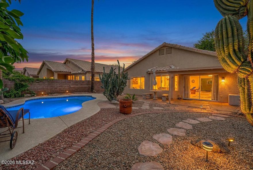 Seller will accept or counter from $399k to $415k. This stunning home is loaded with modern upgrades! Relax or entertain in your backyard oasis, complete with a freshly replastered pool, new tile, and a fully repainted deck, along with custom pavers installed in the front and back yards. Backyard Catalina AND Rincon mountain views. No rear neighbors! New landscaping and fresh rock in the front yard as well as a new side gate. A new reinforced steel garage side door for added security. Enjoy a 2 year old HVAC system as well as all-new kitchen appliances also installed in 2024. Newer washer and dryer convey. The interior and exterior have been painted within the last 2 years. Tile throughout. Great little east side neighborhood! This is a true turn-key property, just move in and enjoy!