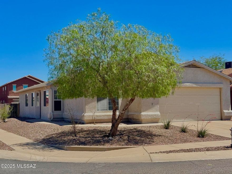 New year, new home! 
Step into this bright and welcoming home tucked inside a peaceful neighborhood with its own park and playground just around the corner. The living room feels open and cheerful with vaulted ceilings and natural light. Sitting on a corner lot, the home offers a little extra privacy and captures lovely mountain views thanks to its north-south orientation. Recent updates include a newer roof and HVAC. With quick access to I‑10 and close proximity to the Pima Air & Space Museum, Saguaro National Park East, Fred Enke Golf Course, Fantasy Island Trails, and Pima Community College East, this location makes everyday living easy and enjoyable.