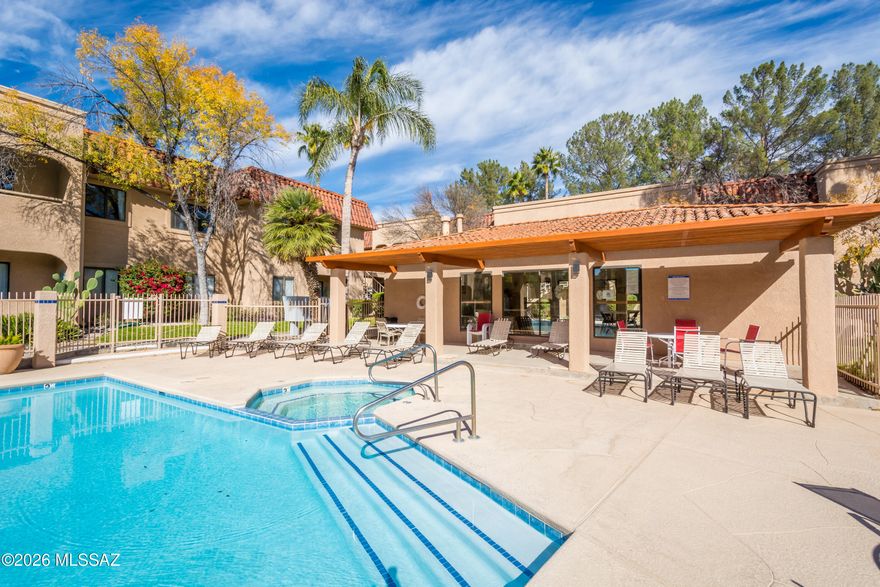 Catalina Foothills beauty! Incredible opportunity to own a beautiful completely remodeled ground-level Condo including newer appliances, new flooring, granite countertops, newly remodeled bath and kitchen. Fully furnished or not, everything you need to just move in, includes a washer/dryer couch sleeps 2, dishes, pots & pans and  2 smart TV's!! Thomasville King bedroom set complete with linens. 2 matching nightstands & a dresser. Turn key ready for that one Buyer. Covered carport close to the corner unit. Sit outside in the covered outdoor patio or go to the community pool and spa. Close to restaurants, shopping, schools and hiking areas and/or outdoor recreational sports. All within walking distance. Don't miss this beautiful condo. It's ready for a new owner. Call list agent to show/view