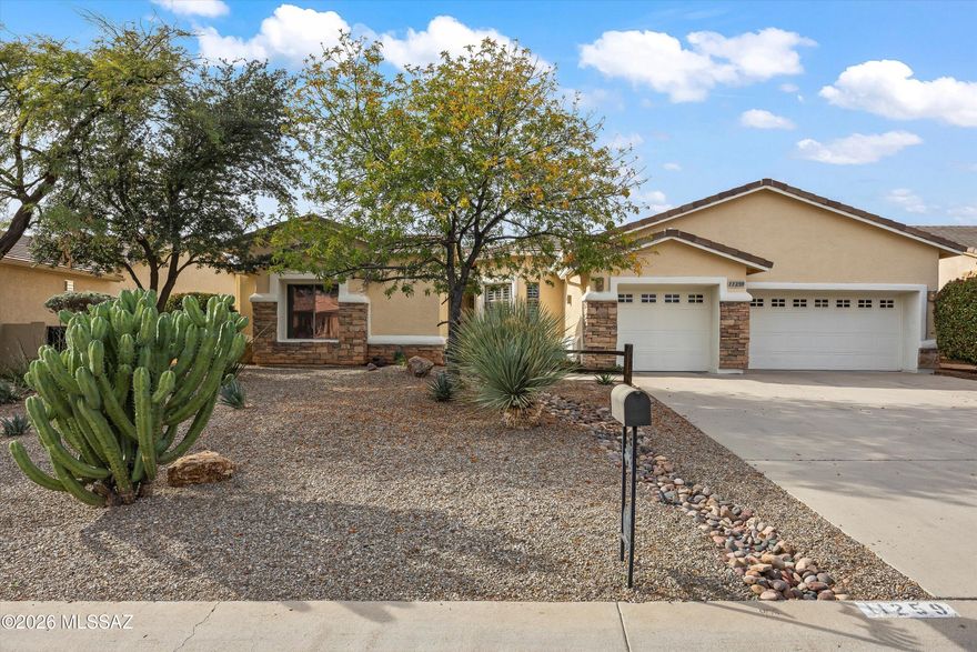 Must-see home in the highly desirable Desert Vista Neighborhood of Oro Valley. This well-maintained single-story residence offers 4 bedrooms, 3 bathrooms and a 3-car garage, along with a thoughtfully designed chefs kitchen ideal for both everyday living and entertaining. The spacious backyard features an oversized patio, creating an inviting space for outdoor enjoyment. The fourth bedroom includes its own private entrance and full bathroom, making it ideal for a home office, guest suite, or studio. The living room is highlighted by a striking stacked-stone fireplace that adds warmth and character. Recent updates include a new roof underlayment in 2025 and a new HVAC system in 2024. Estate Sale.