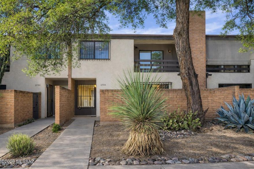 Spacious townhouse within UofA Area under 300k! This will not last long! This two-story home features 3 bedrooms, 2.5 bathrooms, providing plenty of room for everyday living and entertaining. Built in 1980, the property offers a functional floor plan with generous living areas, beautiful fireplace, a bright kitchen, large storage area and comfortable bedrooms designed for privacy and relaxation. 

The layout allows low-maintenance ownership, making it ideal as a primary residence, winter retreat, or investment opportunity. Located in the heart of Tucson's central corridor, the home provides convenient access to shopping, bicycle boulevards, restaurants, parks, and the University of Arizona, while still offering a quiet residential setting.