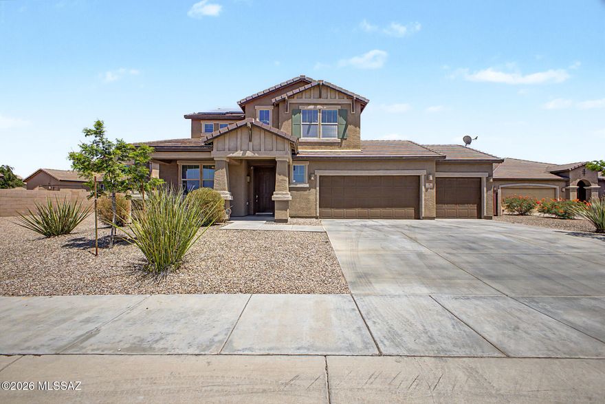 Fall in love with this gorgeous two-story residence! This gem boasts a great curb appeal, a 4-car garage, and RV gates. Explore the thoughtfully designed layout, offering plenty of space for entertaining, storage, and comfortable everyday living, with tile flooring, tons of natural light, and a soothing palette. The open-concept kitchen showcases plentiful storage cabinetry, granite counters, built-in appliances, and an island with a breakfast bar. The flexible loft can serve as a TV area or a hobby space. Enjoy a good rest in the serene main bedroom, including a sizable walk-in closet and a spa-like bathroom with dual sinks and a separate shower & tub. Get ready for weekend grills and relaxing evenings in the backyard, complete with a covered patio, a seating area with pavers, a gazebo, perfect for gatherings, and ample space for outdoor activities with an easy-maintenance landscape. What's not to love? Make it yours!
Energy-Savings Included! This home comes equipped with a solar system designed to lock in lower energy costs. Buyers will assume the existing solar lease, keeping monthly payments predictable while avoiding rising utility rates.