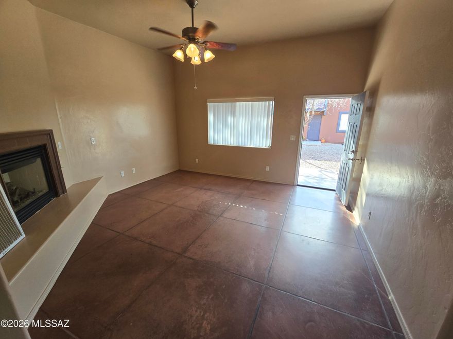 Discover this perfectly sized 2-bedroom, 2-bathroom unit offering 861 sqft of comfortable living space.

This unit features polished concrete floors for easy cleaning and maintenance. Enjoy the warmth of a gas fireplace, a fresh coat of paint throughout, and ceiling fans in every room for added comfort.

Step outside to your covered patio and private back yard--perfect for relaxing. The unit also includes a convenient washer and dryer room with extra storage. *Note: Washer and dryer units are available to rent for $65/month--ask for details!*

This gem won't last long on the market! Showing Instructions:
We are happy to accommodate your schedule. Showings are available Monday - Sunday, from 7:00 AM to 7:30 PM.

Contact: Call or text, Hacienda Bella Realty (520) 827-6104 or email contactinfo.HBR@gmail.com

At least one applicant and tenant must create a pet screening application even if you don't have any pets.
Visit your property's landing page: https://hbr-pm.petscreening.com/
(Please use the email address that was used for your property application.)
How to Make a PetScreening Profile In 3 Easy Steps
For PetScreening support, email support@petscreening.com

1. Household Pet - $30 per Pet Profile
If you have a household pet accompanying you within your home.
Upload pet photos and input breed information, vaccination details, and behavioral
history.

2. Assistance Animal - Free
If you have an assistance animal, support or service.
Upload animal photos and medical documentation, if required.
Input breed information, vaccination details, and behavioral history.

3. No Pet/Animal - Free
If you do not have any pets or animals.
Affirm your property's affidavit and understand the pet policy in place.
Complete & Submit Your Profile
Profiles are active for one year from creation date. Auto-renewal options available in
Settings. For details on general pricing, including discounted pricing and renewal pricing, visit
help.petscreening.com.

Applicable Security Deposit $0.00 With approved application. (Additional deposit may be required depending on application results). See below for details about our $0.00 deposit special through Obligo you may qualify for. We have partnered with Obligo, which provides an option to qualify for a zero-deposit special.

Here is some information from Obligo. ($149.00 fee to exercise this option)
Welcome to Your Deposit-Free Home. Make your rental process as simple as checking in and out of a hotel. Your property has partnered with Obligo to allow qualified renters to skip paying a security deposit. Enjoy Financial Flexibility. Use your deposit cash to invest, save or spend. Move in right from your phone. No need to go to the bank. No waiting for your deposit back via snail mail!

Instantly Qualify
Obligo has several methods to instantly qualify for deposit free living. Most renters will qualify by connecting to one US bank account.

Learn more at myobligo.com
You are Still Accountable. Through the Obligo platform, you authorize your property manager to charge you up to your security deposit amount for any damages or missed rent. Any balance can be repaid in installments. You maintain the right to dispute charges with your property manager - just like a traditional deposit.
Deposit-Free Living Starts Here. When it is time to pay the security deposit you will receive a
secure link to Obligo with more details about our service. If you have not received an invitation or if you have any questions, you're welcome to visit us at: www.myobligo.com Obligo charges a small fee for the service. There is no need to tie up your funds. The days of your security deposit money being locked away, collecting dust, are over.

To Qualify for this property: Ideal Tenant shall have: good rental history: No- evictions 7 yrs. older, owe no money to any landlord or management company or utility company.
Good Credit: Minimum score is 550 (Some exceptions may be possible with owner approval)
Criminal Background: Per HUD Guidelines: Not only must Applicant have acceptable credit history, additionally, all Applicants must meet our Criminal History Criteria. Applicants that are registered sex offenders will be denied. Applicants must have no felony convictions less than 10 years old that involve violent crimes against persons or property, including but not limited to murder, arson, kidnapping, assault, bomb related offenses, robbery or burglary, terrorism OR that involve the manufacturing or distribution of drugs in any manner. All other felony convictions must be more than 5 years old. Conviction of any drug related offenses involving possession only, or alcohol related offenses where no one was permanently injured or killed, must be at least 2 years old. Successful completion of any felony sentence at least 2 years ago and no new criminal activity for at least 2 years before this application is also required. No Applicant with any outstanding warrants or crime that is awaiting trial will be accepted. If the Applicant would like management to review additional information regarding the felony conviction or the current arrest or warrant as part of their rental application, the Applicant is permitted to submit that information to management along with their application and Management will review that information on a case-by-case basis.
No Evictions must not owe monies to any other landlord/management company. (Ask about our eviction forgiveness program.) Must have verifiable gross monthly income of $1,800.00 or more combined.
Proof of income is required. Every adult 18yrs or older interested in moving in must apply.
Application fee is $45.00 per adult. Application fees are Non-Refundable.
Listed and professionally managed by Hacienda Bella Realty & Property Management
Please call Hacienda Bella Realty (520)827-6104 or email contactinfo.HBR@gmail.com for more information or to schedule a showing.

**Equal Housing Opportunity**
Apply Online: Here is how to apply in 4 easy steps:

Step 1. Click on this link https://haciendabellarealty.appfolio.com/listings. Every applicant must have an individual email address, applicants can NOT have the same email address. Anybody 18 years of age or older that will live in the property must apply, all guarantors must also apply. Please submit application payment online or with money order otherwise we CANNOT process the application(s). PLEASE DO NOT APPLY if you do not have the full application fee(s) to submit. If you are looking for an immediate move in please purchase and pay with money order as approval is typically much quicker the same day usually immediately. Online payments can take 3 days to settle which will delay the application approval process by up to 3 days. Make money orders or cashier's checks out to Hacienda Bella Realty, sign them, and put the rental address, keep the check stub. Money order may be drop off at our drop box located at our office at 2807 E 22nd St Tucson AZ 85713

Step 2. Upload PDF copies of every adult's ID and the last 2 check stubs for your proof of income.

Step 3, complete your online pet screening application on this link (even if you don't have a pet you are required to affirm you don't have a pet there is no charge unless you do have a pet but you are required to complete a pet screening profile). https://hbr-pm.petscreening.com/

Step 4, Please text or call us once you have submitted and paid for your applications so that we can start processing them.

Rental Terms
Rent: $1,250
Application Fee: $45
Security Deposit: $1,250
Available Now
Pet Policy
Cats allowed
Dogs not allowed
Appliances
Fridge
Range
Dishwasher